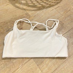athleta white strappy sports bra NWOT